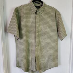 Bill Blass Green and Cream Button Down Shirt